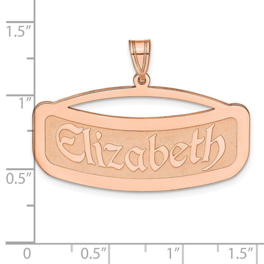 Roségoldbeschichtet Sterlingsilber /rose Gebogen Name Platte Anhänger