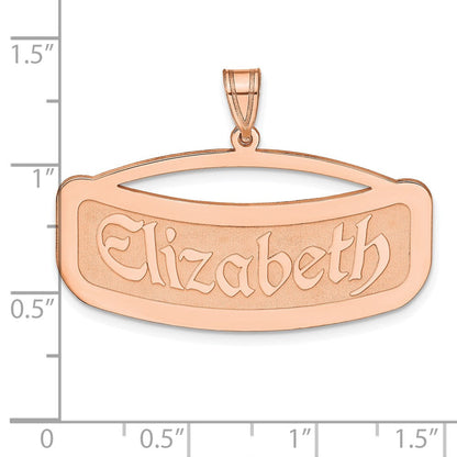 Roségoldbeschichtet Sterlingsilber /rose Gebogen Name Platte Anhänger