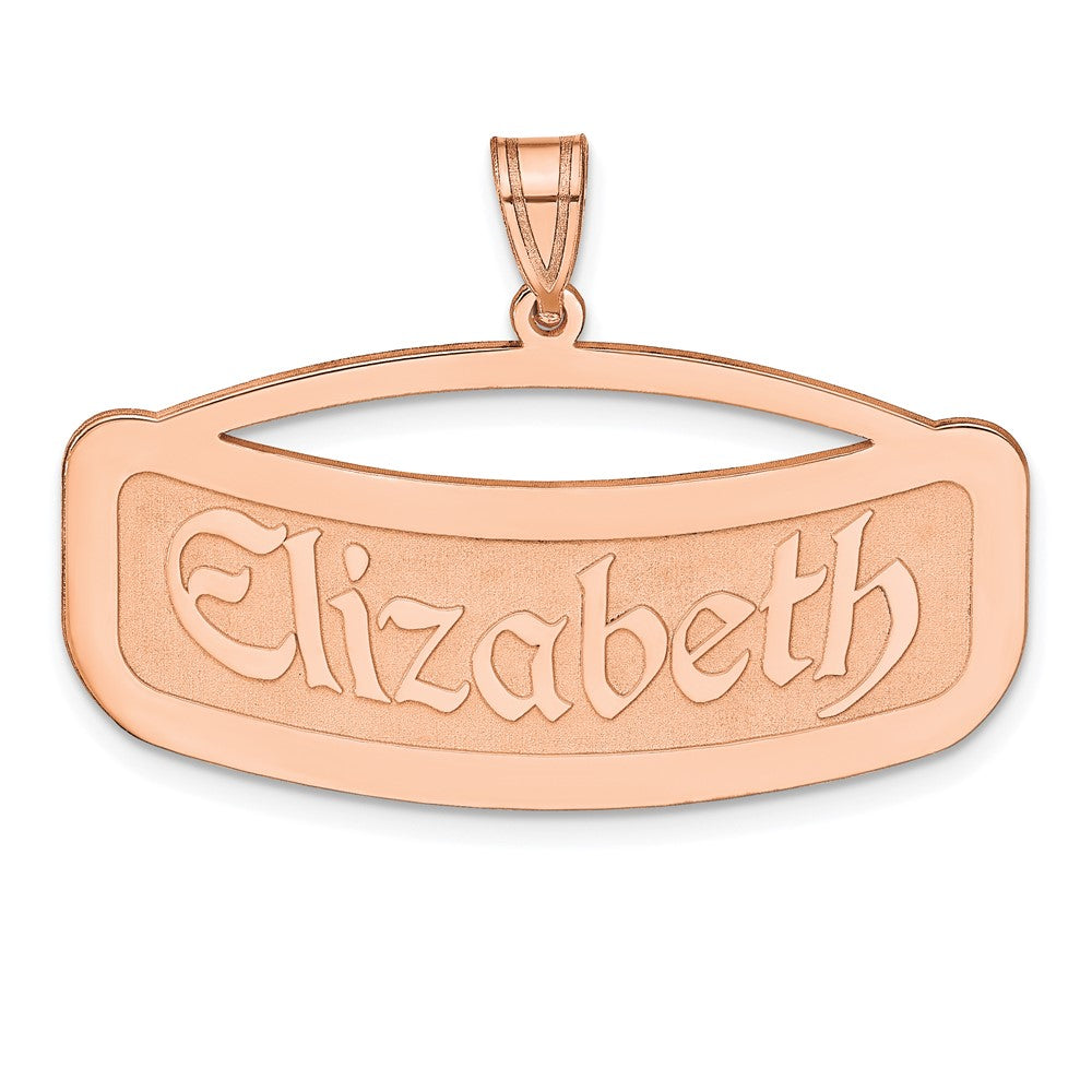 Roségoldbeschichtet Sterlingsilber /rose Gebogen Name Platte Anhänger
