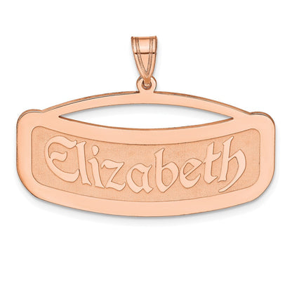 Roségoldbeschichtet Sterlingsilber /rose Gebogen Name Platte Anhänger