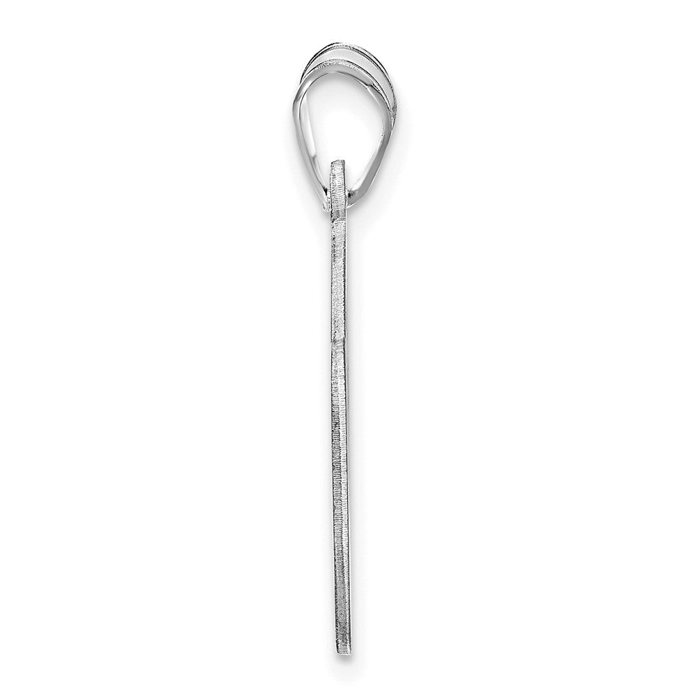 Sterlingsilber Silber/rhodiniert Gebogen Name Platte Anhänger