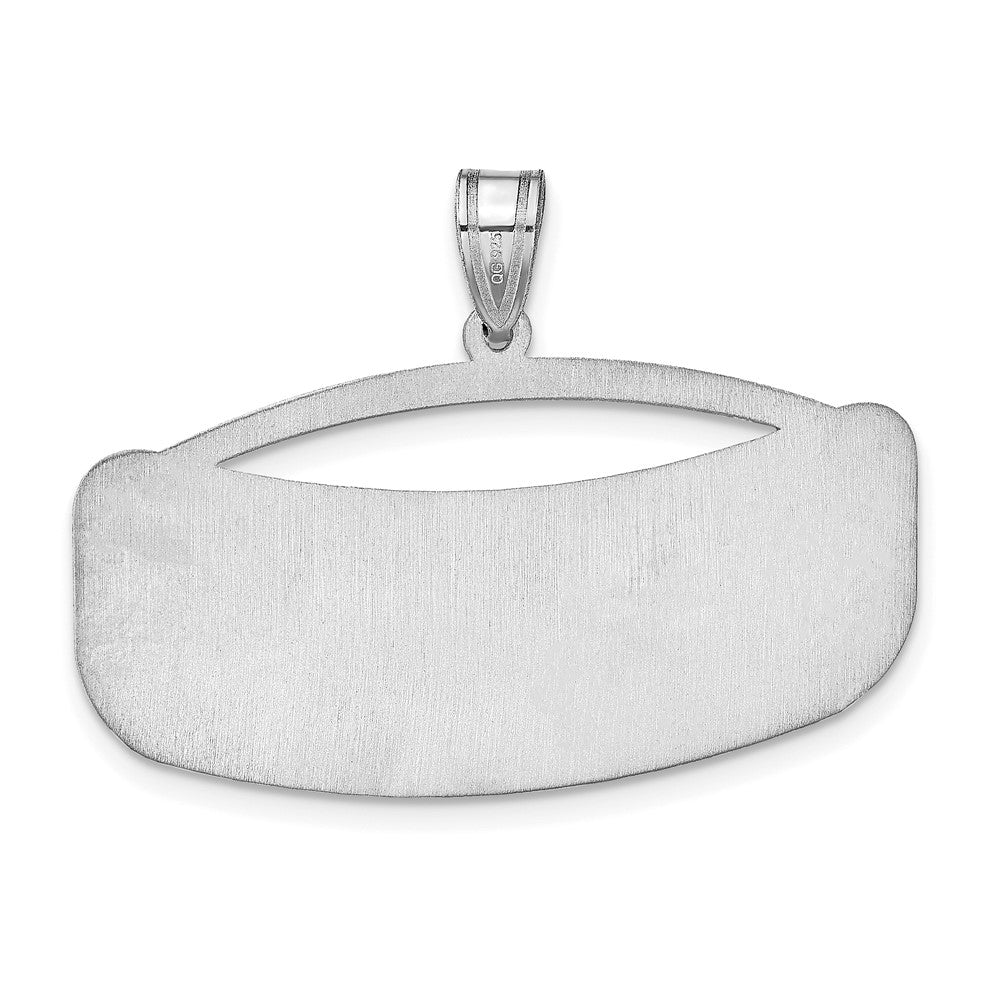 Sterlingsilber Silber/rhodiniert Gebogen Name Platte Anhänger
