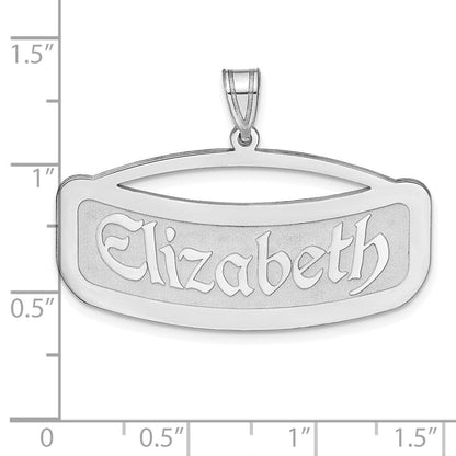 Sterlingsilber Silber/rhodiniert Gebogen Name Platte Anhänger