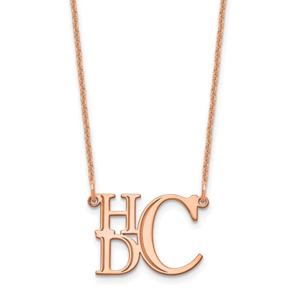 14K Roségold Halb Stacked Monogramm Halskette