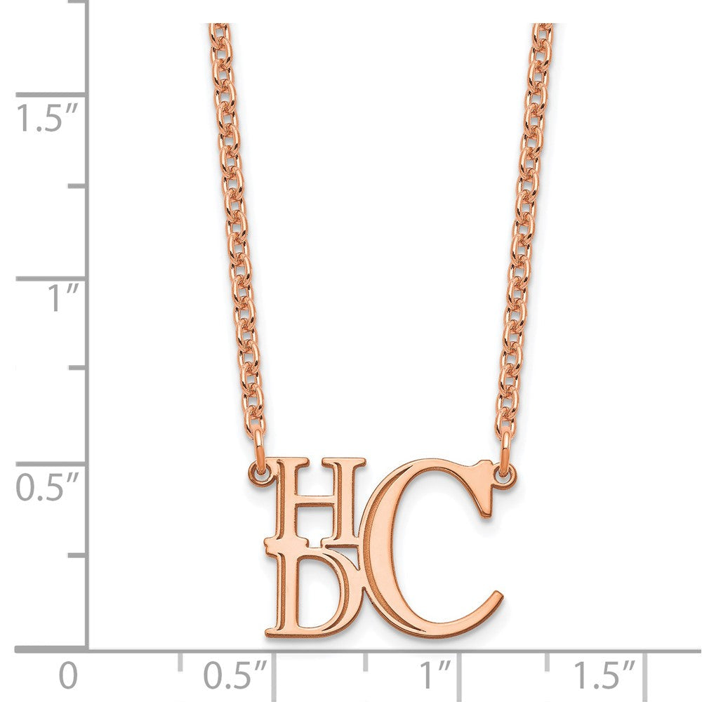 Roségoldbeschichtet Sterlingsilber /rose Halb Stacked Monogramm Halskette