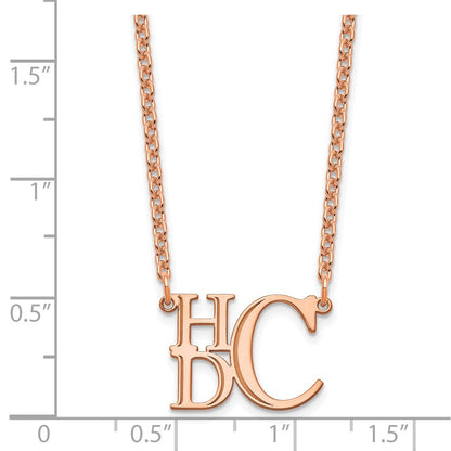 Roségoldbeschichtet Sterlingsilber /rose Halb Stacked Monogramm Halskette