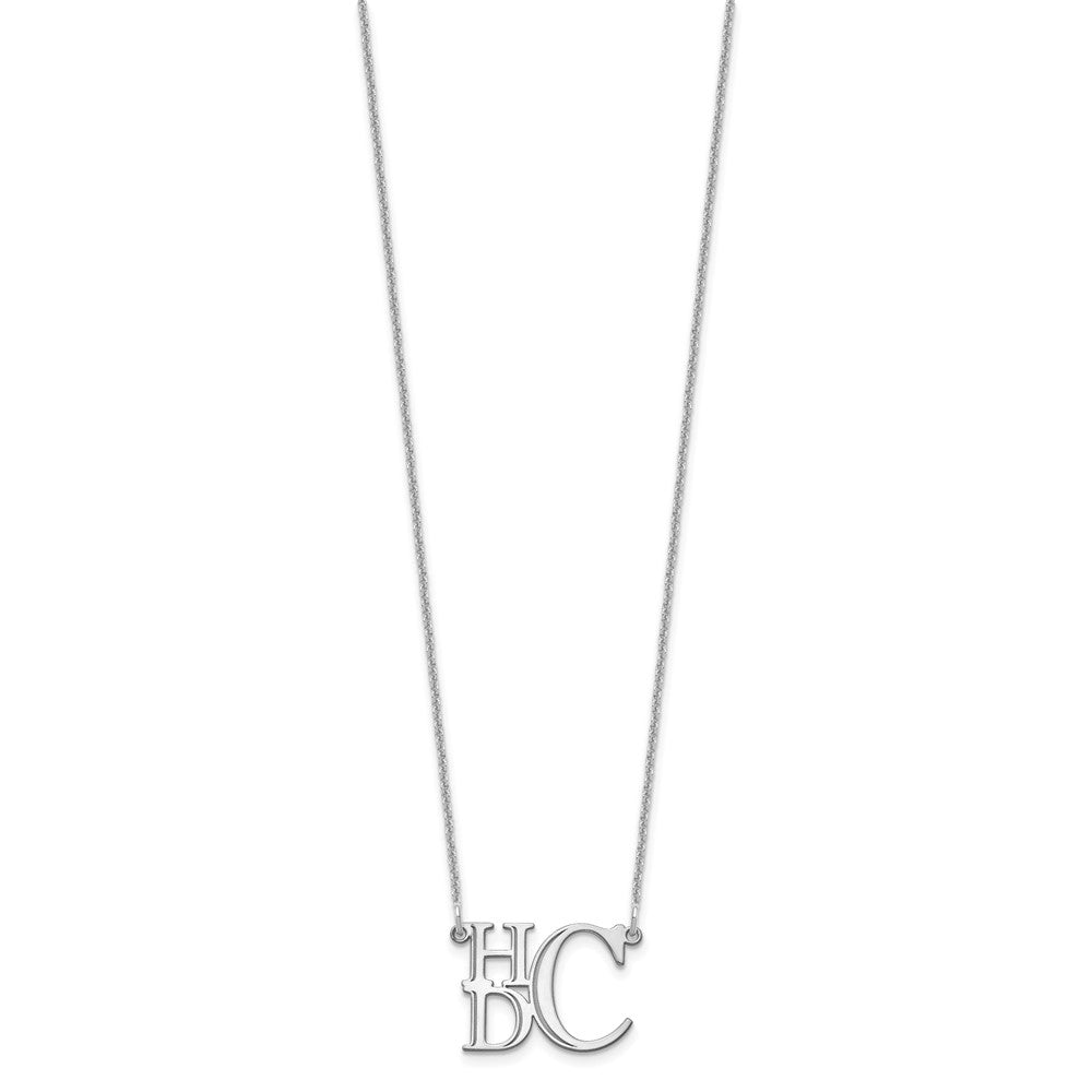 14K Weißgold Halb Stacked Monogramm Halskette