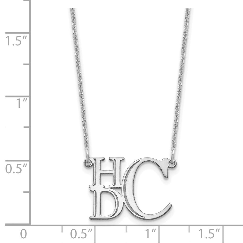 14K Weißgold Halb Stacked Monogramm Halskette