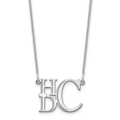 14K Weißgold Halb Stacked Monogramm Halskette