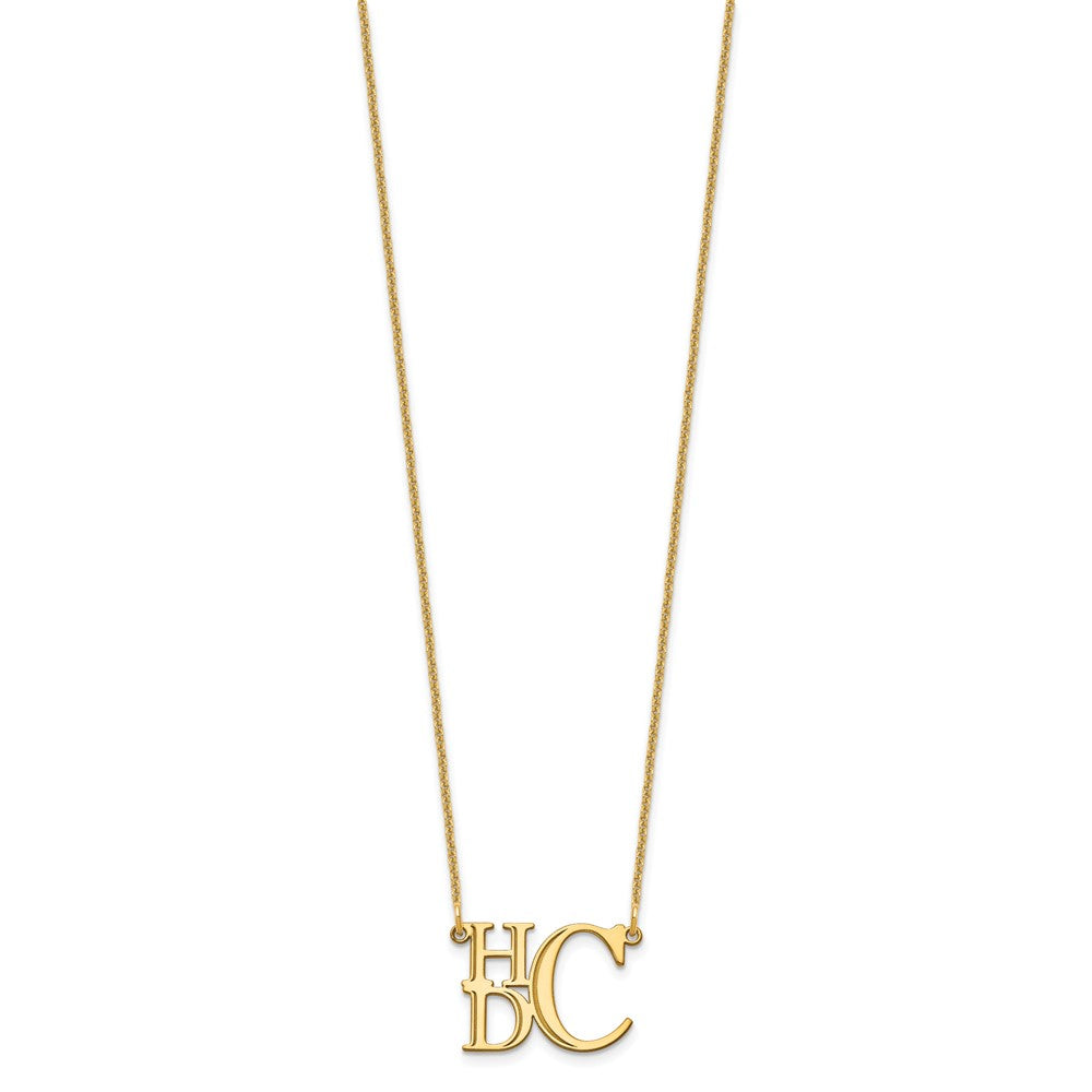 14K Gelbgold Halb Stacked Monogramm Halskette