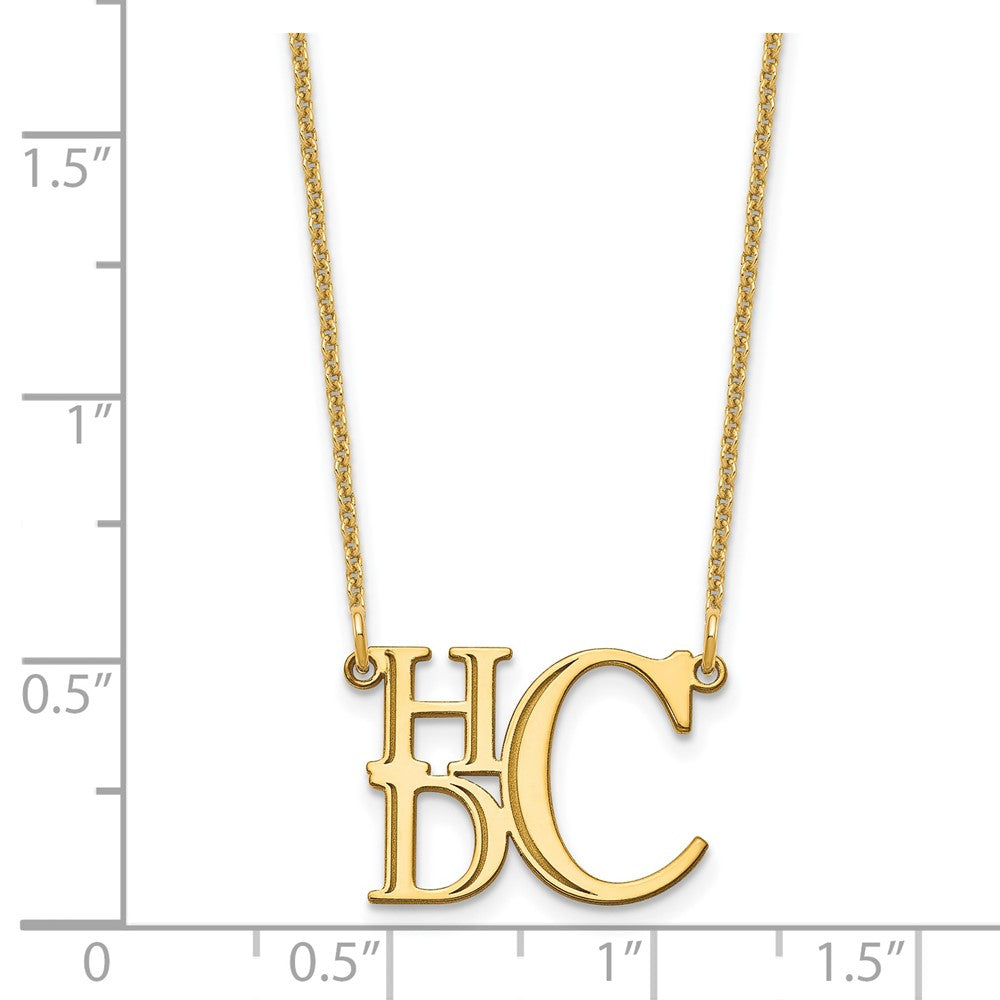 14K Gelbgold Halb Stacked Monogramm Halskette