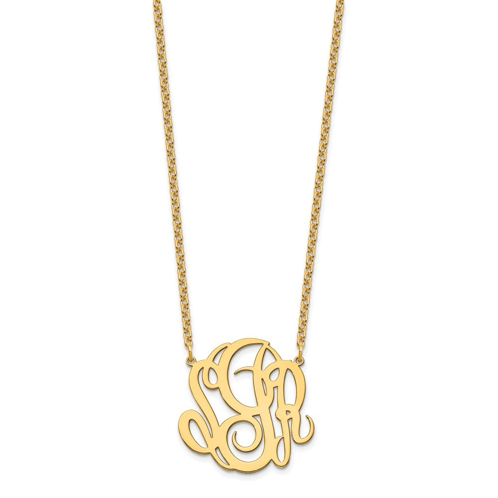 Vergoldet Sterlingsilber /gold Monogramm Halskette