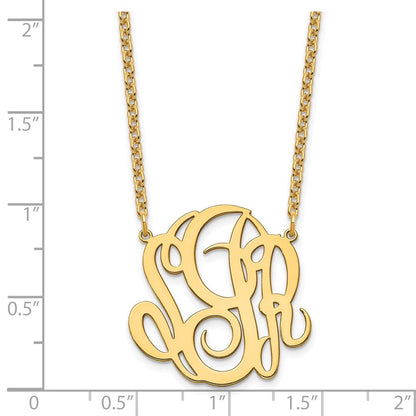 Vergoldet Sterlingsilber /gold Monogramm Halskette