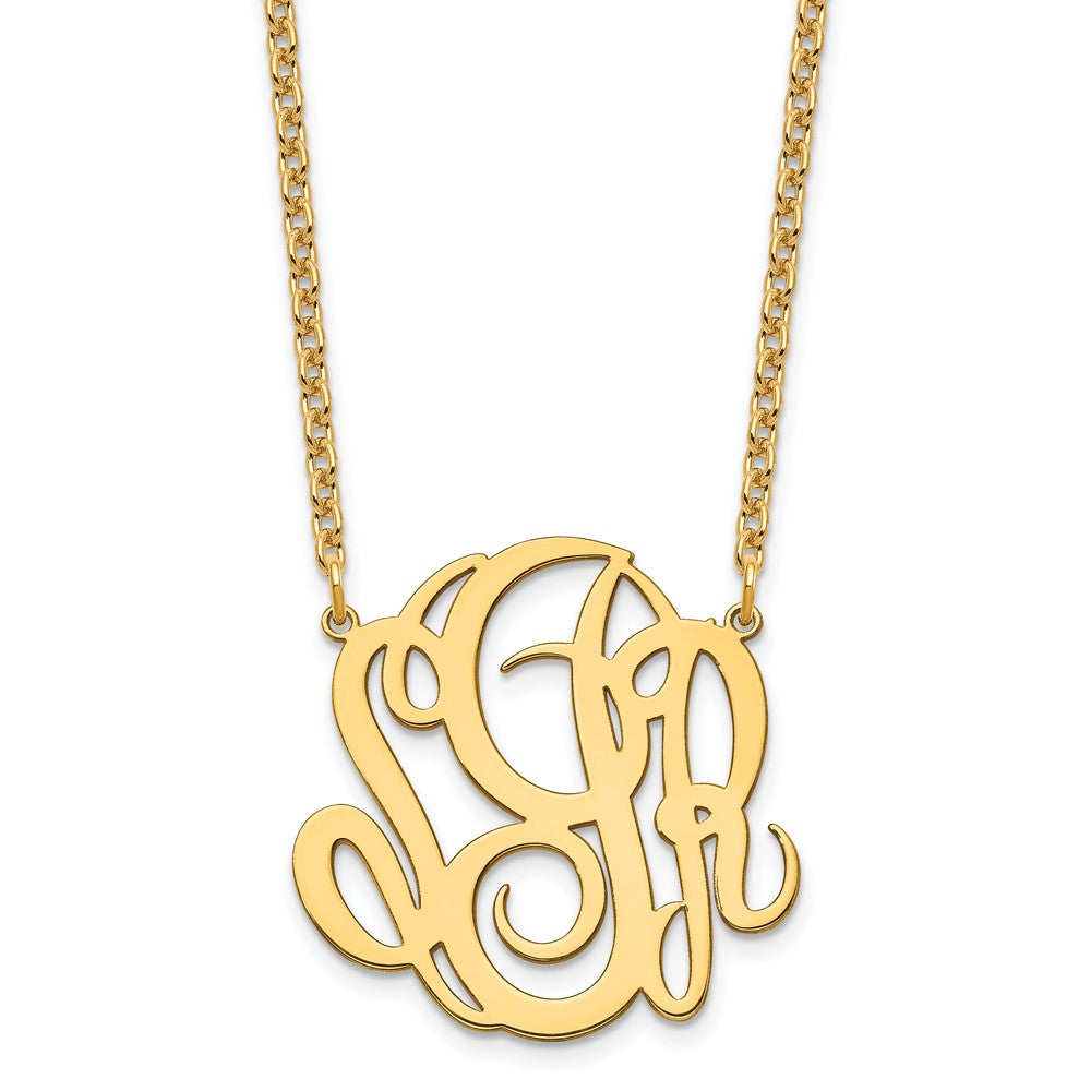 Vergoldet Sterlingsilber /gold Monogramm Halskette