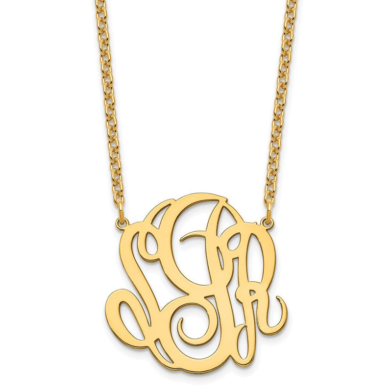 Vergoldet Sterlingsilber /gold Monogramm Halskette