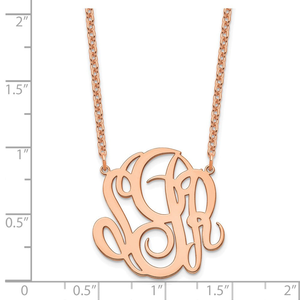 Roségoldbeschichtet Sterlingsilber /rose Monogramm Halskette