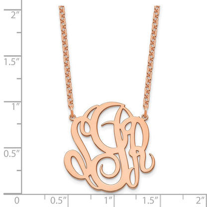 Roségoldbeschichtet Sterlingsilber /rose Monogramm Halskette