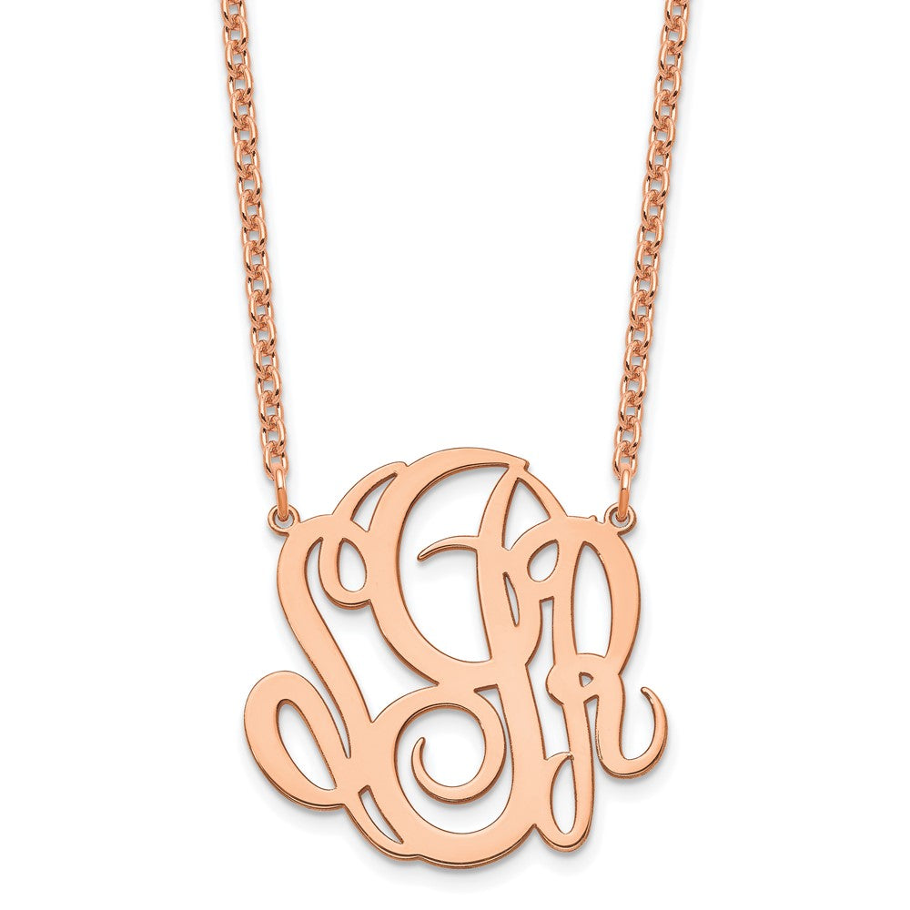 Roségoldbeschichtet Sterlingsilber /rose Monogramm Halskette
