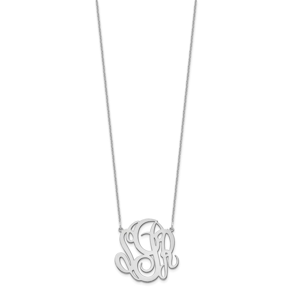 14K Weißgold Monogramm Halskette