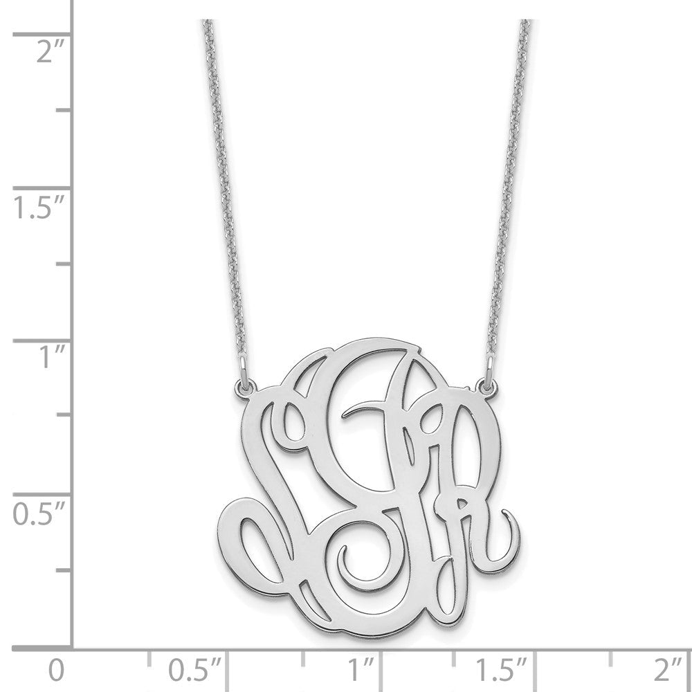 14K Weißgold Monogramm Halskette