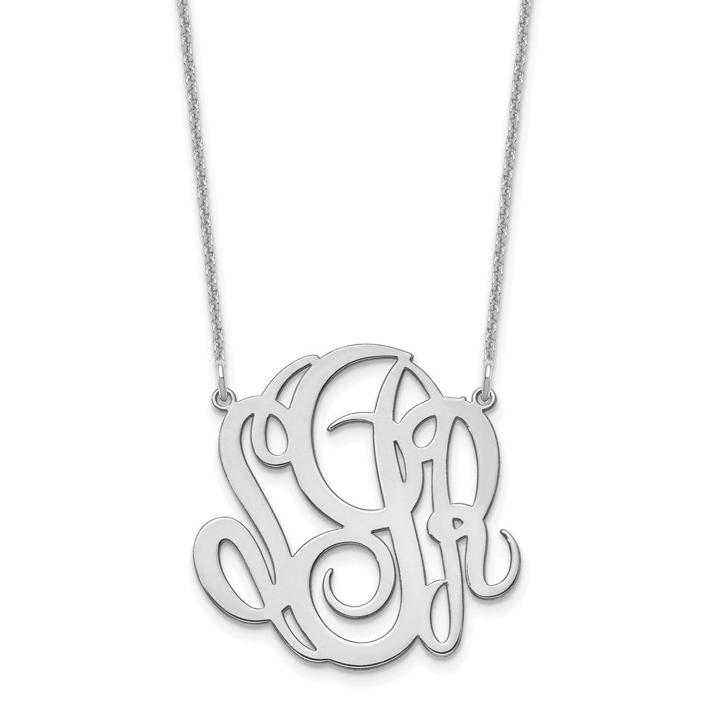 14K Weißgold Monogramm Halskette