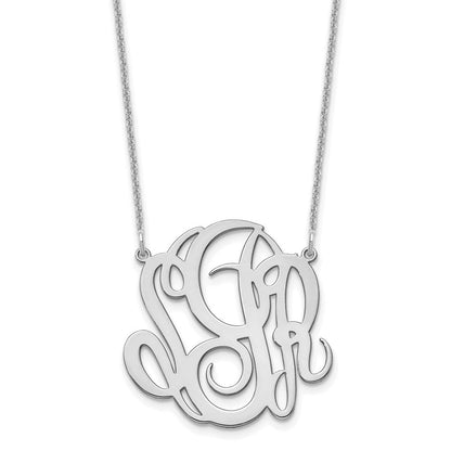 14K Weißgold Monogramm Halskette