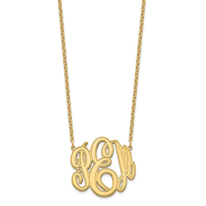 Vergoldet Sterlingsilber /gold Geätzt Monogramm Halskette
