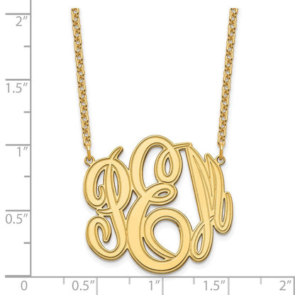 Vergoldet Sterlingsilber /gold Geätzt Monogramm Halskette
