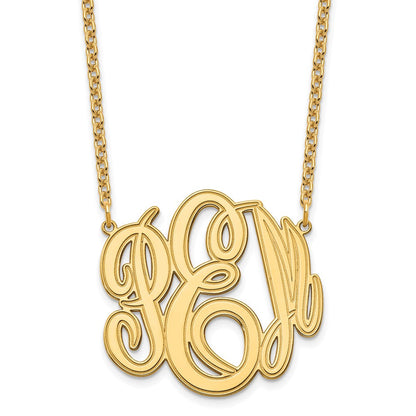 Vergoldet Sterlingsilber /gold Geätzt Monogramm Halskette