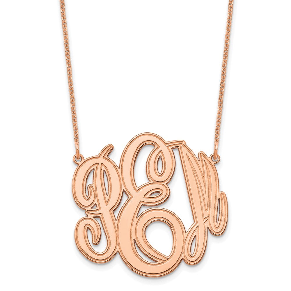 14K Roségold Geätzt Monogramm Halskette