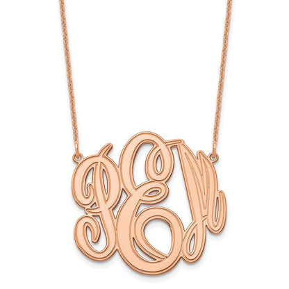 14K Roségold Geätzt Monogramm Halskette