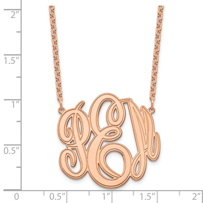 Roségoldbeschichtet Sterlingsilber /rose Geätzt Monogramm Halskette