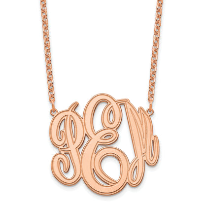 Roségoldbeschichtet Sterlingsilber /rose Geätzt Monogramm Halskette