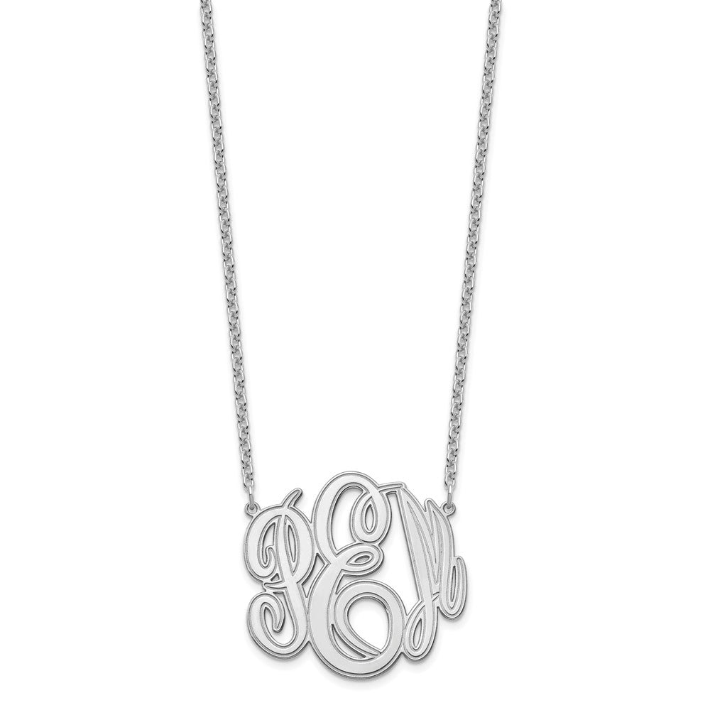 Sterlingsilber Silber/rhodiniert Geätzt Monogramm Halskette