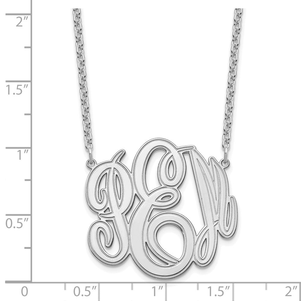 Sterlingsilber Silber/rhodiniert Geätzt Monogramm Halskette