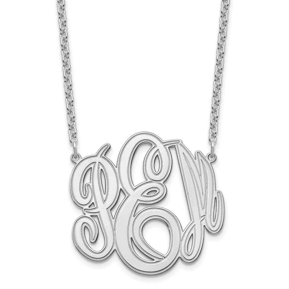 Sterlingsilber Silber/rhodiniert Geätzt Monogramm Halskette
