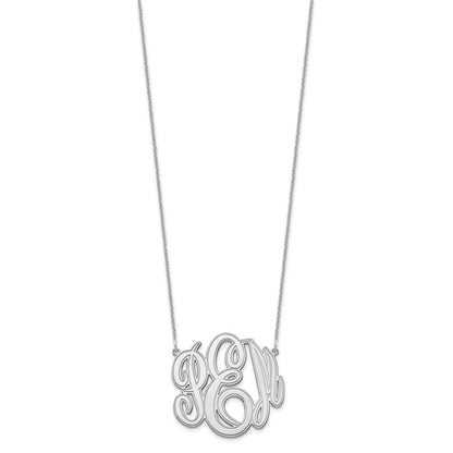 14K Weißgold Geätzt Monogramm Halskette