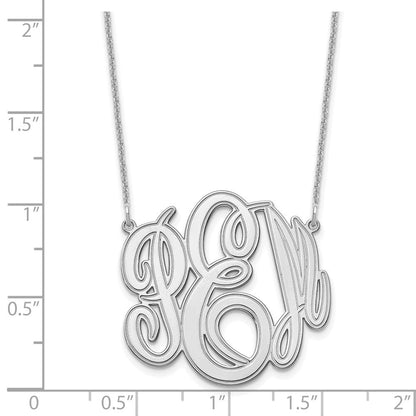 14K Weißgold Geätzt Monogramm Halskette