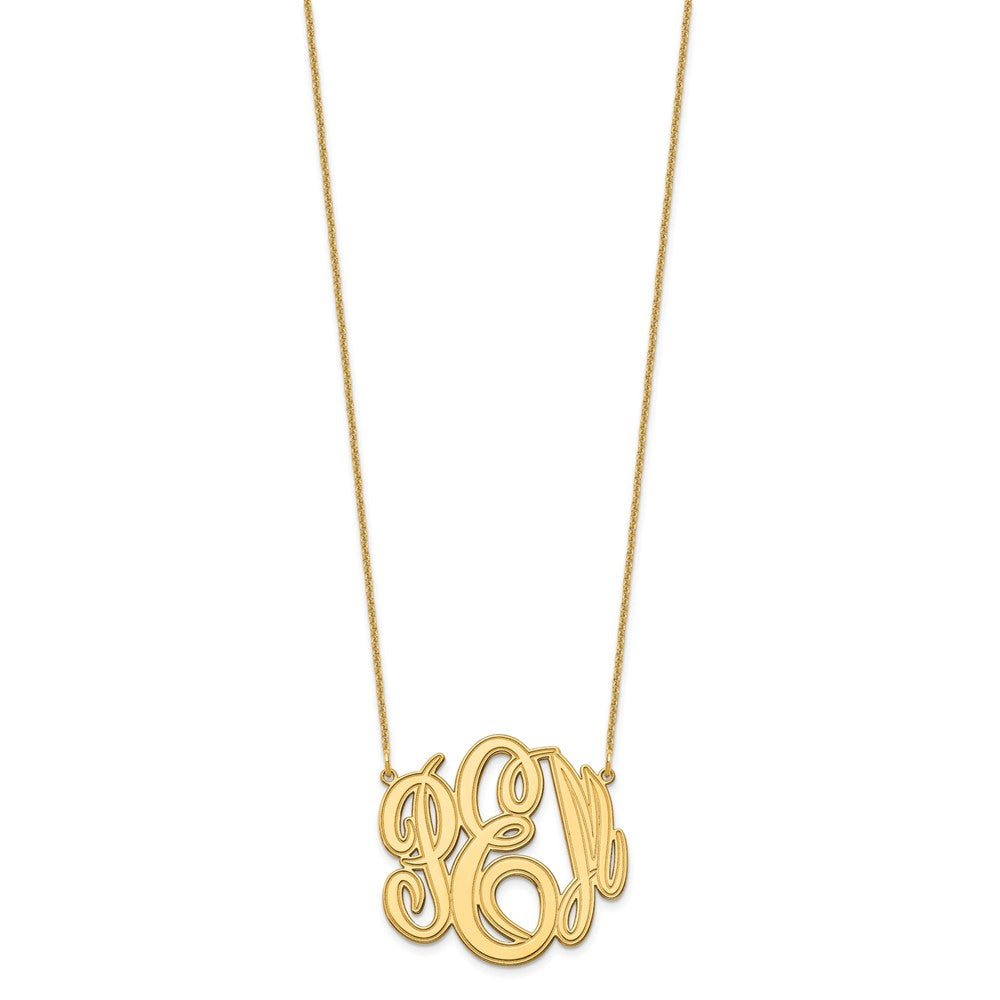 14K Gelbgold Geätzt Monogramm Halskette