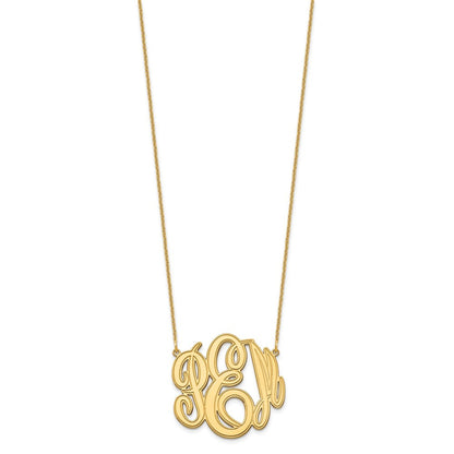 14K Gelbgold Geätzt Monogramm Halskette