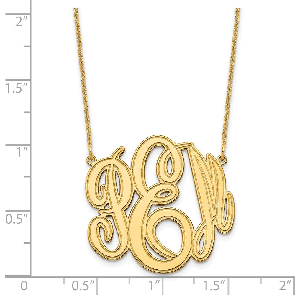 14K Gelbgold Geätzt Monogramm Halskette