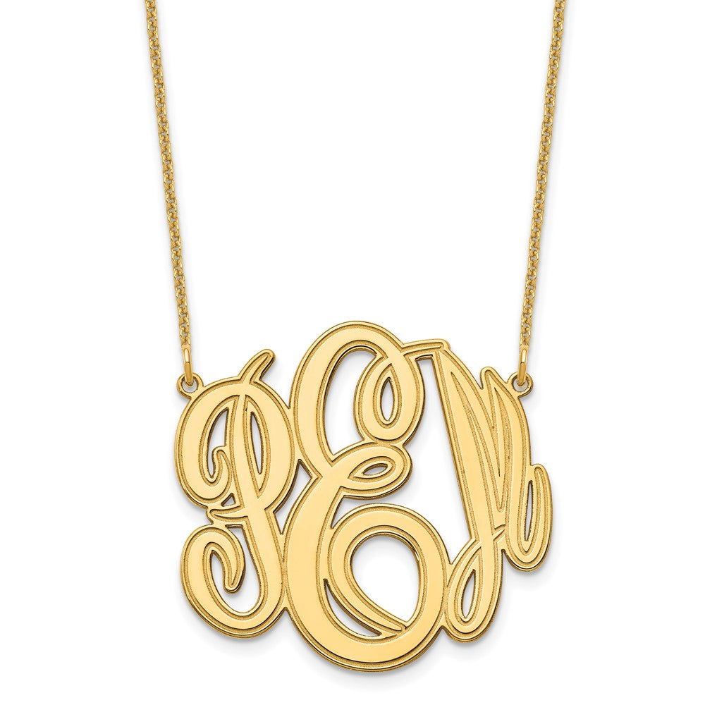 14K Gelbgold Geätzt Monogramm Halskette
