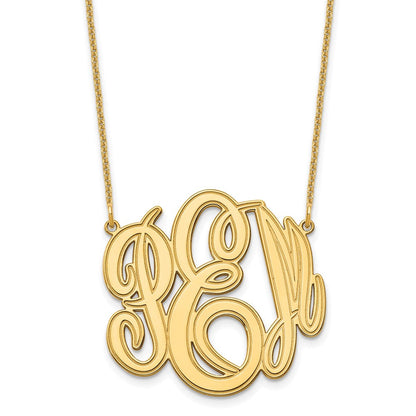 14K Gelbgold Geätzt Monogramm Halskette