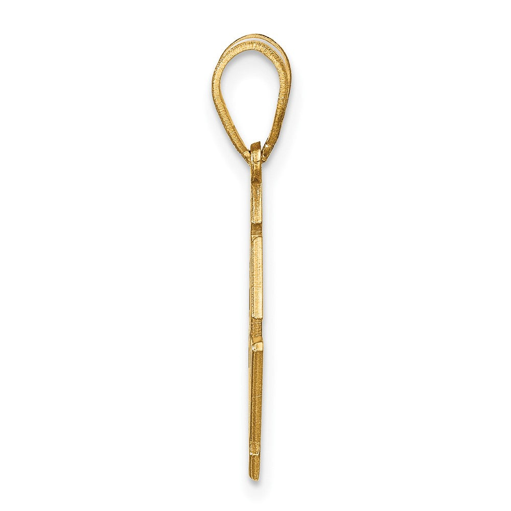 14K Gelbgold Diamant Form Monogramm Anhänger