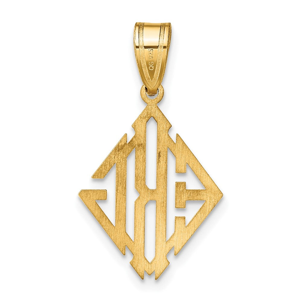 14K Gelbgold Diamant Form Monogramm Anhänger