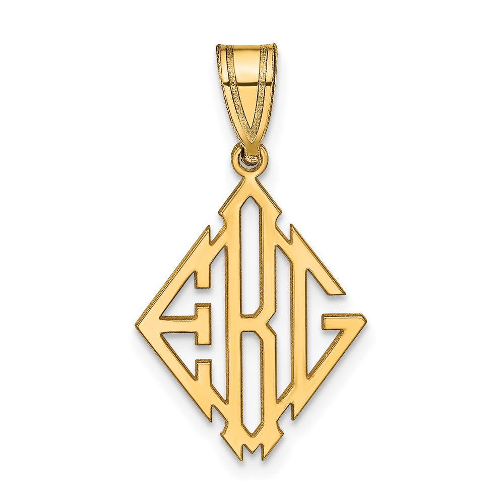 Vergoldet Sterlingsilber /gold Diamant Form Monogramm Anhänger