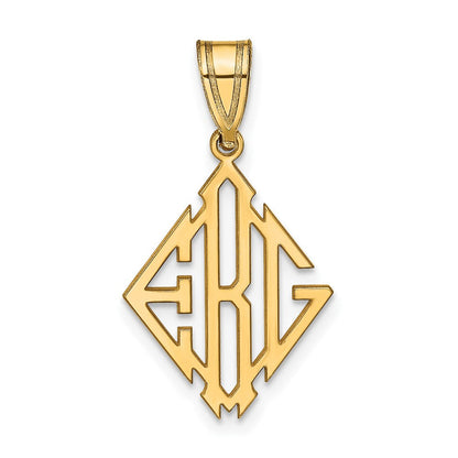 14K Gelbgold Diamant Form Monogramm Anhänger