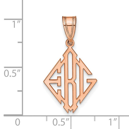 Roségoldbeschichtet Sterlingsilber /rose Diamant Form Monogramm Anhänger