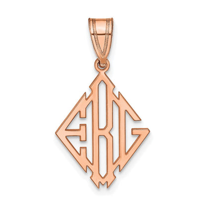 Roségoldbeschichtet Sterlingsilber /rose Diamant Form Monogramm Anhänger