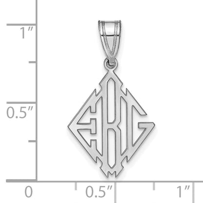 Sterlingsilber Silber/rhodiniert Diamant Form Monogramm Anhänger